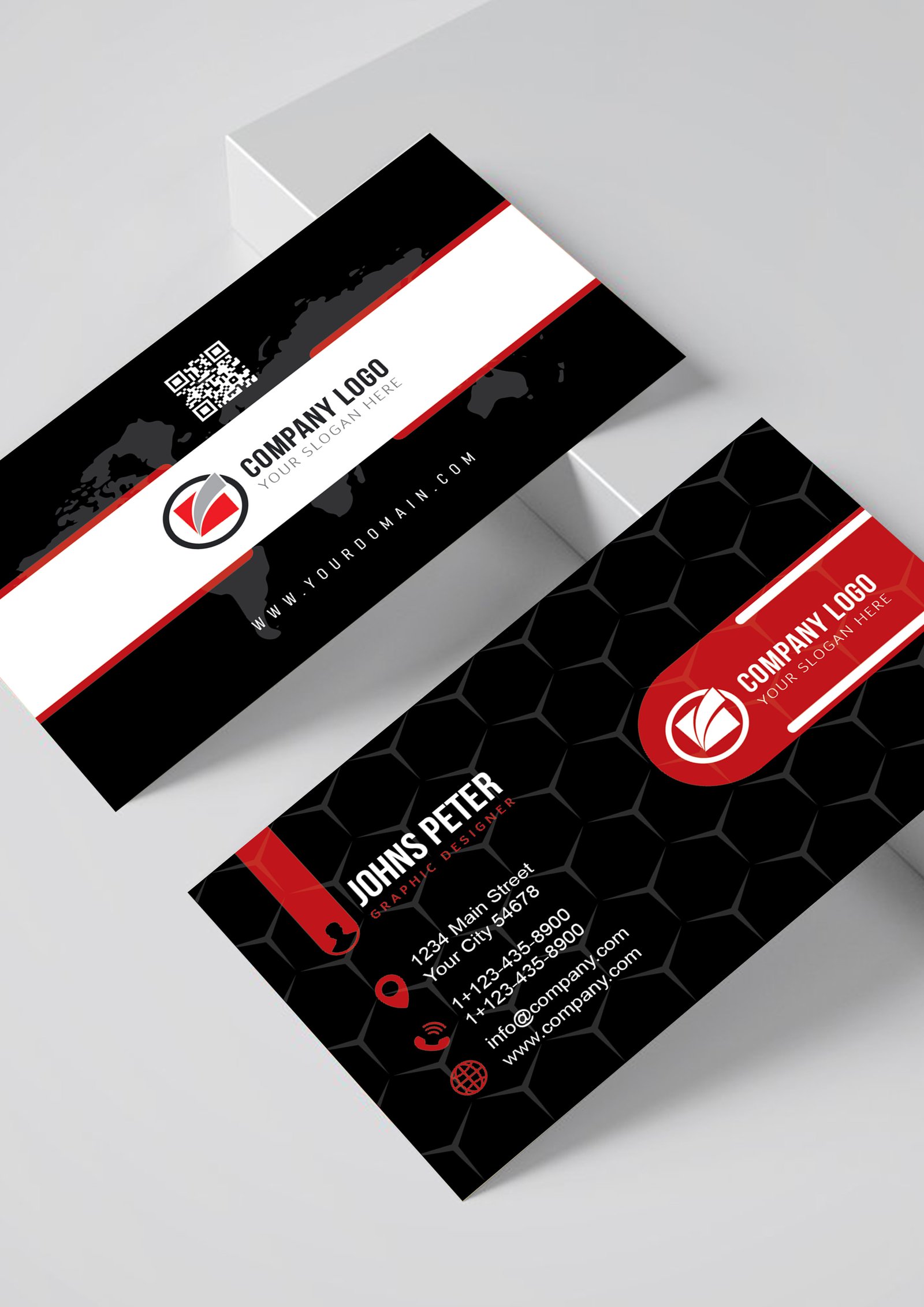 Corporate Business Card Template Ai Design Black